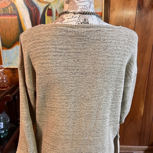 Oatmeal woven knit scoop neck sweater by‎ CHICOS Size 1. - Picture 7 of 11